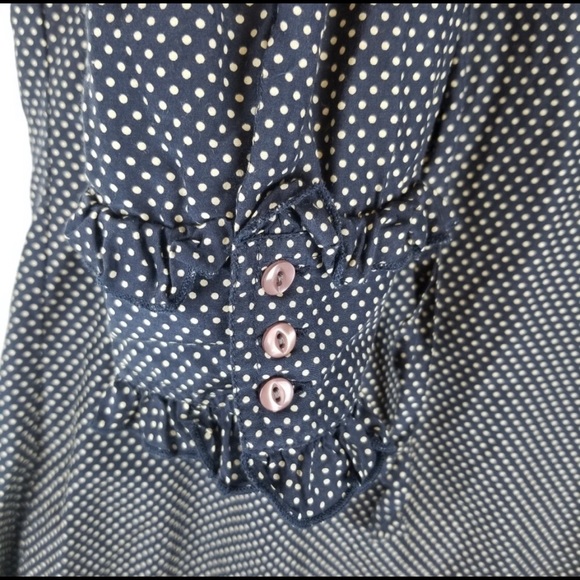 Tommy Hilfiger Navy Ruffle Blouse- L - Picture 3 of 3